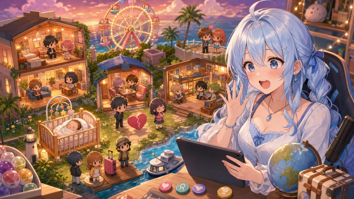 兎田ぺこら『トモダチコレクション』続き回 赤ちゃん誕生と塩マリ離婚で最高の島が揺れた夜 のV-BUZZ独自アイキャッチ