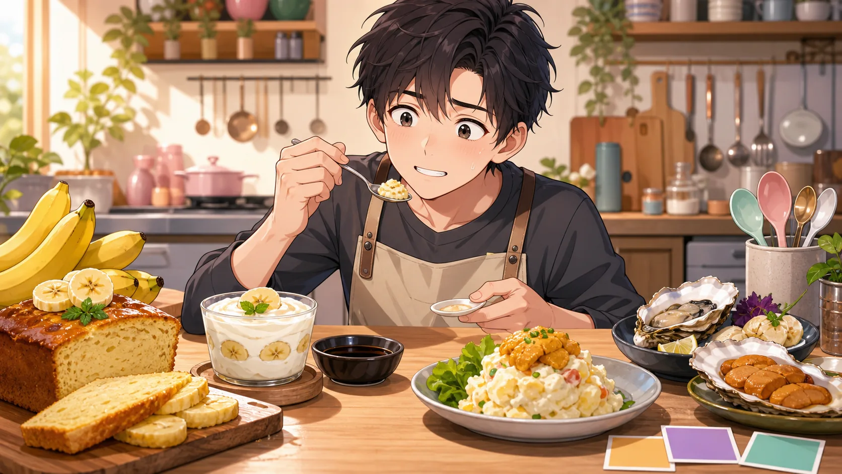 食べ合わせ検証と苦手克服を考えるオリジナル男性キャラクター